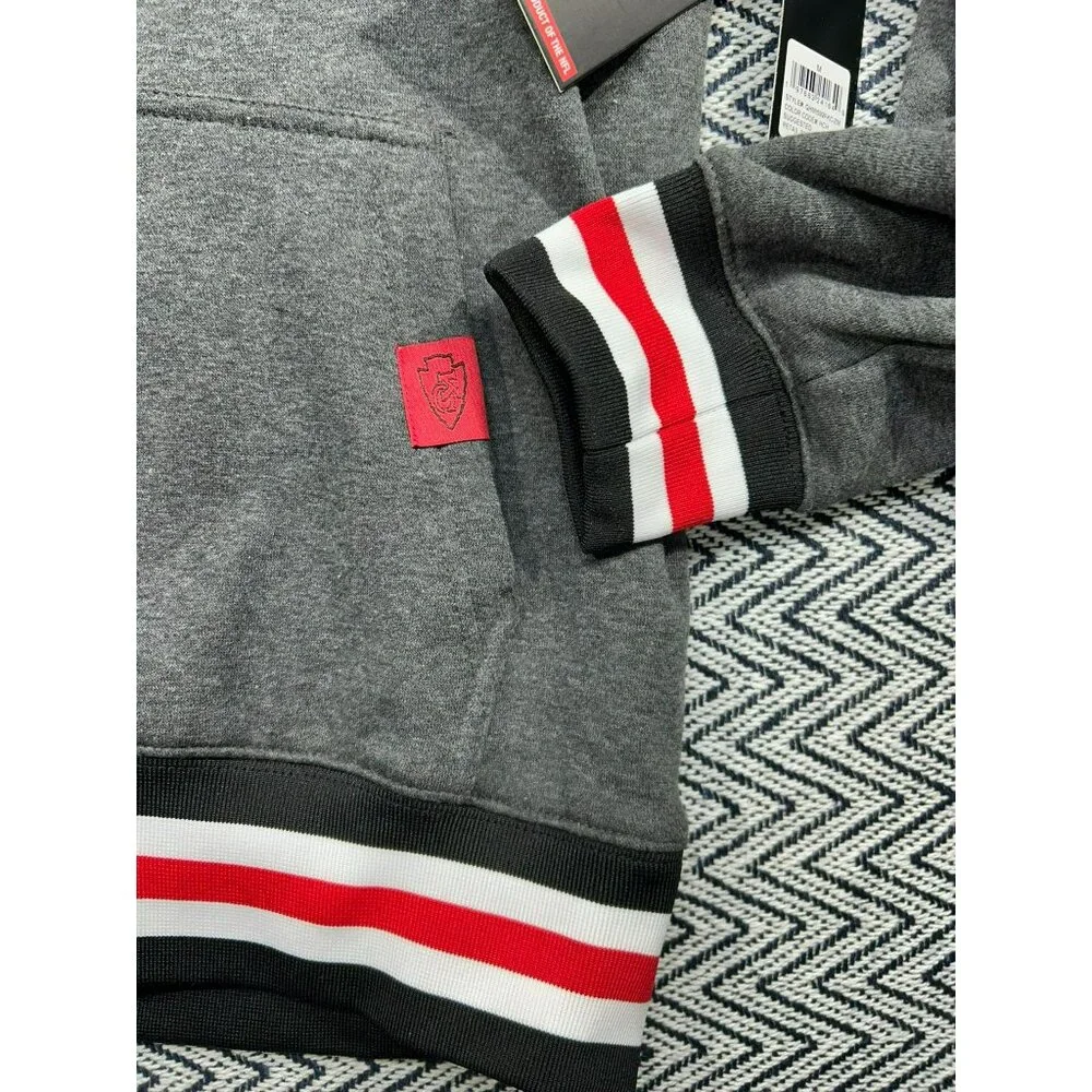 Kansas City Chiefs Gray Hoodie Red Accents Official NFL Team Apparel M Sweatshir - Picture 8 of 8